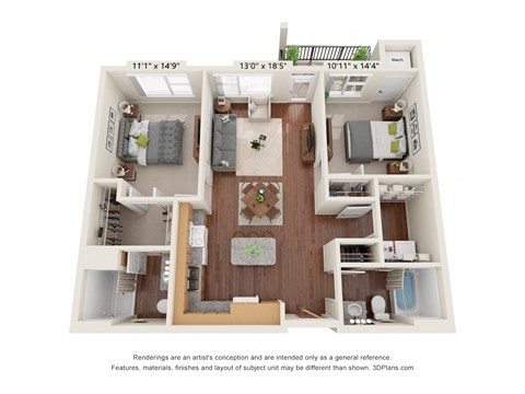 Centennial Crossings_Bedroom B2 Floor Plan
